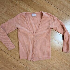 Pendleton 100% Wool Pink Cableknit Cardigan, Sz m